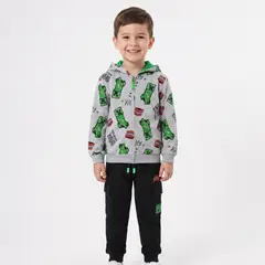 MINECRAFT - Conjunto Buzo Niño Full Print Gris
