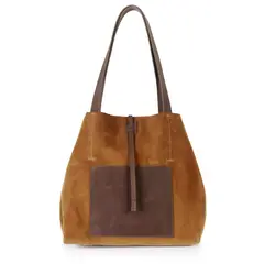 BRAVA - Cartera de cuero modelo JANE Tostado