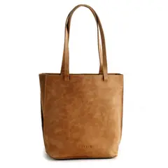 BRAVA - Cartera de cuero modelo CLARA Tostado