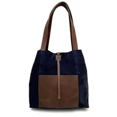 BRAVA - Cartera de cuero modelo JANE Navy
