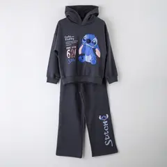 DISNEY - Conjunto Buzo Niña Stitch Gris