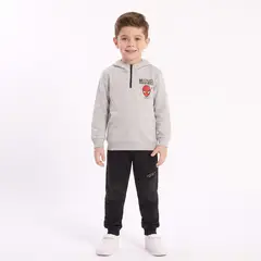 MARVEL - Conjunto Buzo Niño Spiderman Polerón Half Zipper Gris