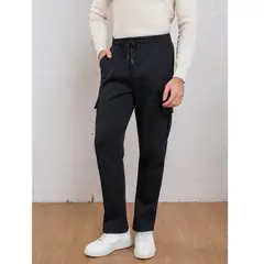 LIKE SHOP - Pantalón Buzo Cargo Hombre Recto Forro Interior Polar 7159