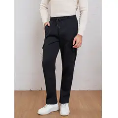 LIKE SHOP - Pantalón Buzo Cargo Hombre Recto Forro Interior Polar 7159