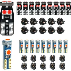 GENERICO - Kit 20 Ampolletas LED T5 T10 DODOFUN 1W 3030SMD Rojo Auto