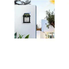 GENER - Aplique Solar de Pared Sensor Movimiento Luz Cálida Exterior Negro