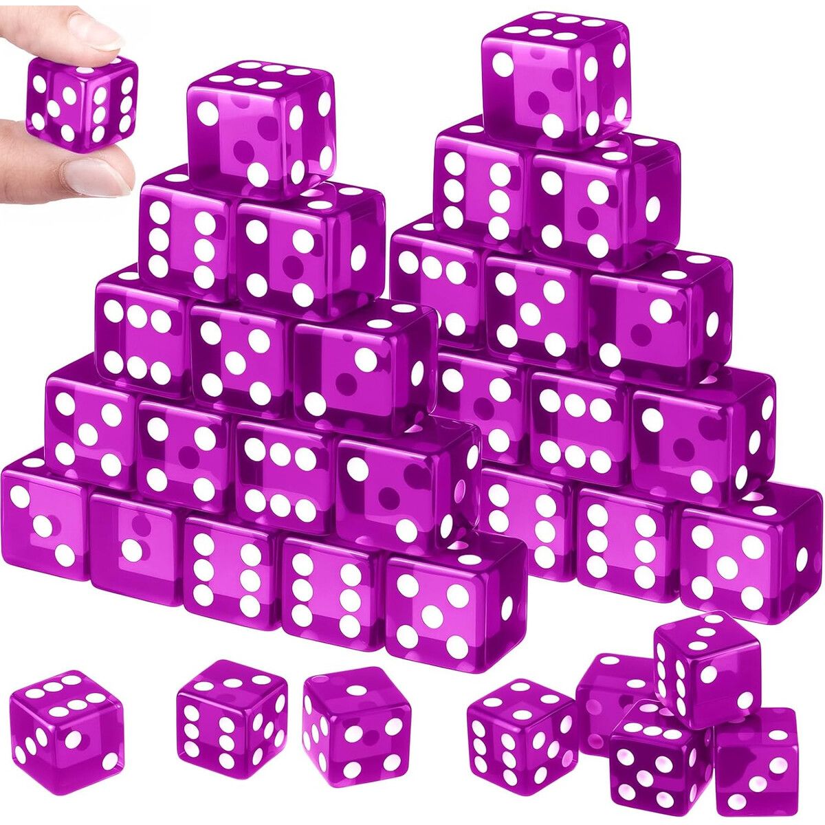 CASINO - Dados Casino Seenelling 19mm Acrílico Violeta x36 D6