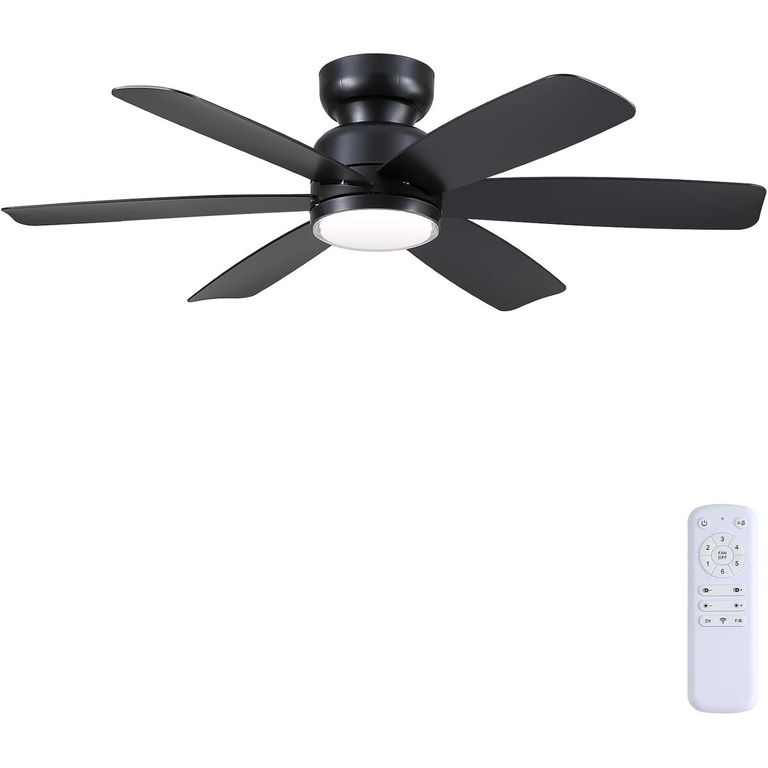 GENERICO Ventilador Techo Kviflon 46 6 Aspas Luz LED Control Remoto
