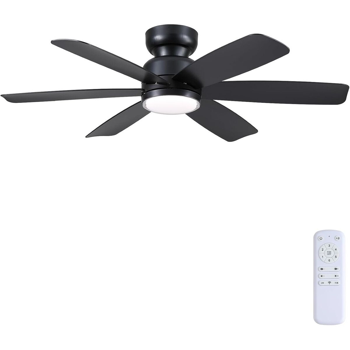GENERICO - Ventilador Techo Kviflon 46 6 Aspas Luz LED Control Remoto