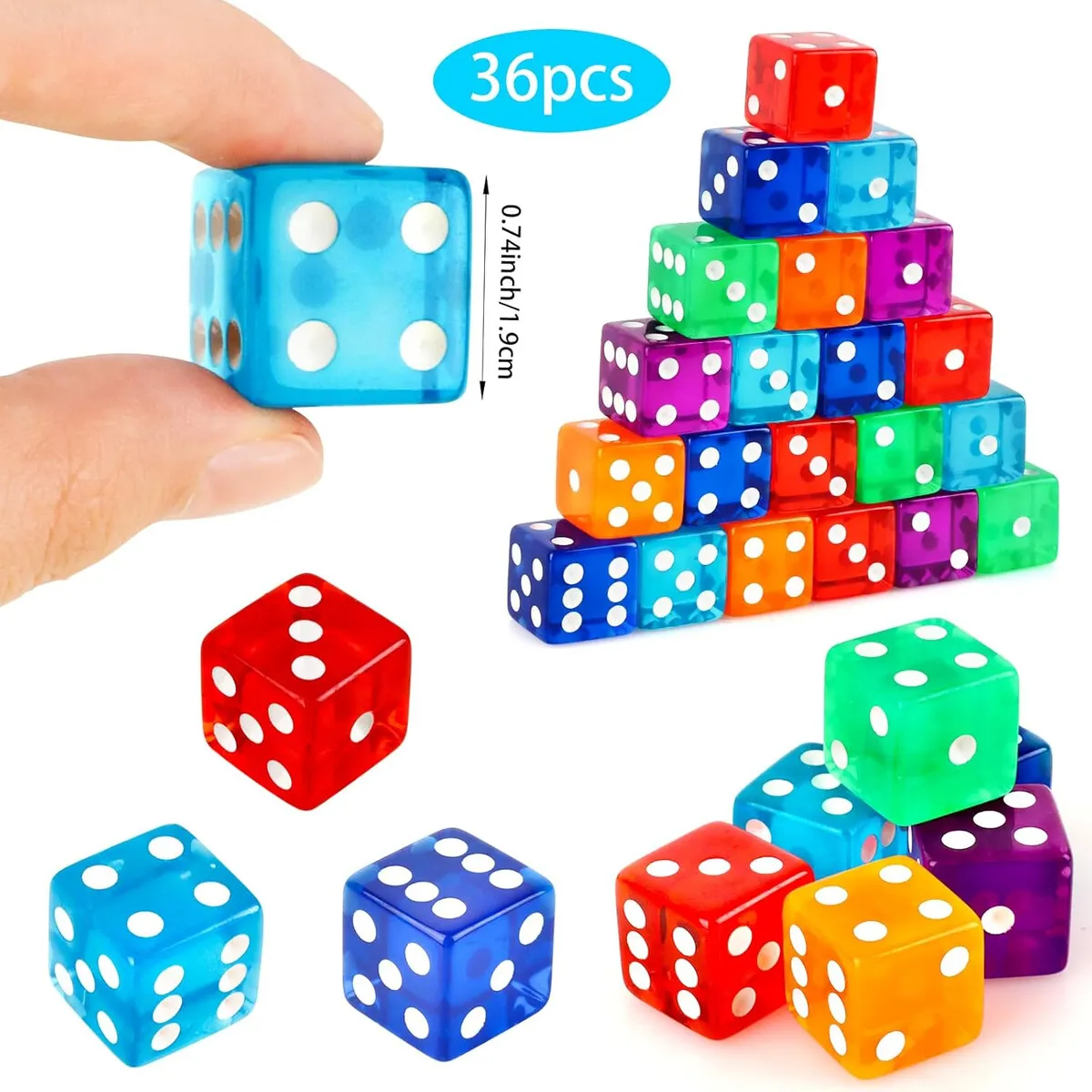 CASINO - Set Dados Casino Hooqict 36 Piezas 19mm Acrílico