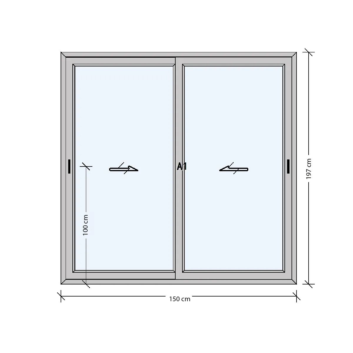 GIOVACCHINO - Ventanal Termopanel Aluminio 150 x 197cm - Alta Gama