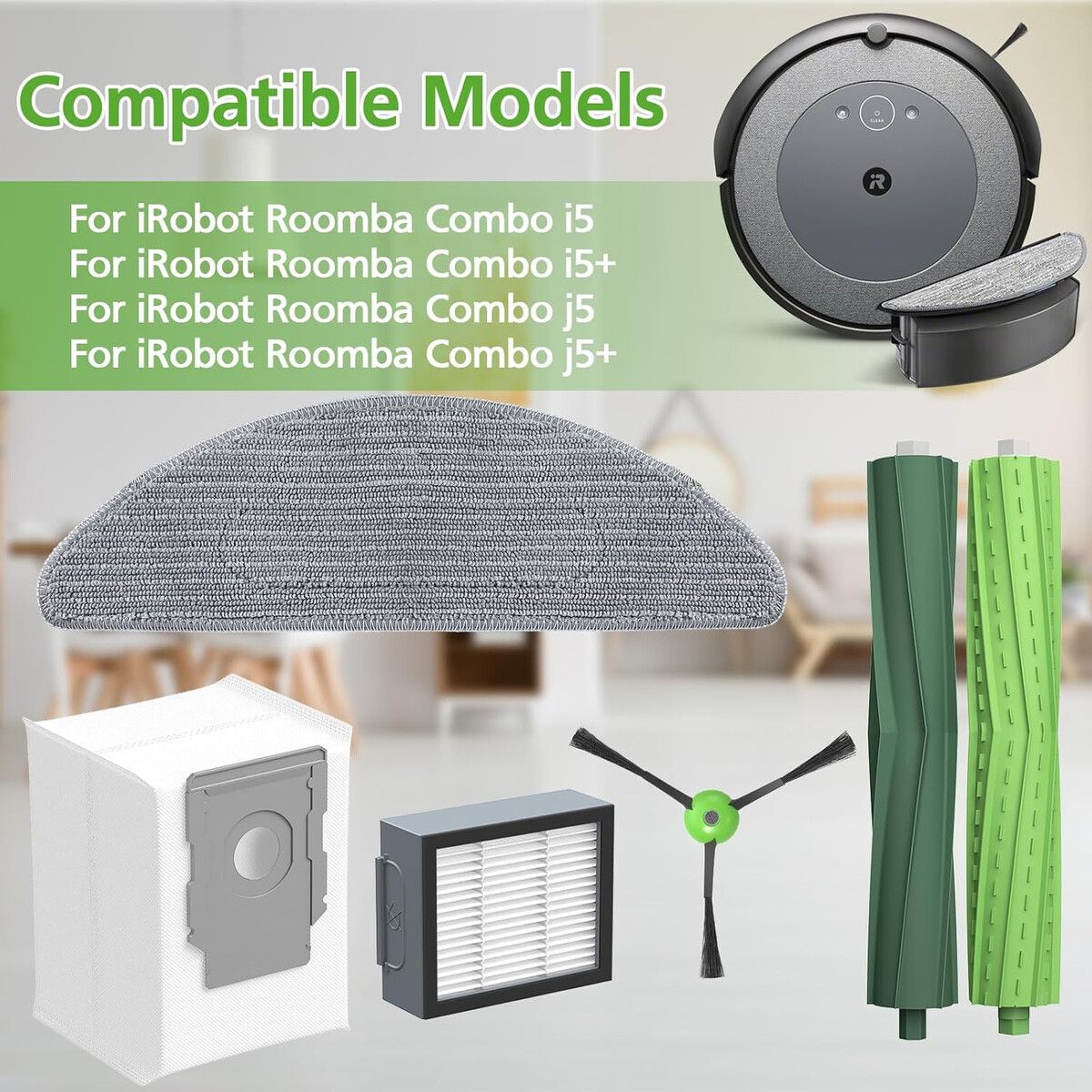 GENERICO - Kit Repuestos Zeekech Roomba Combo i5 j5 HEPA Filtros Cepillos