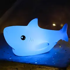 TIBURON - Luz Nocturna ZKLiLi Tiburón LED Recargable 7 Colores Niños