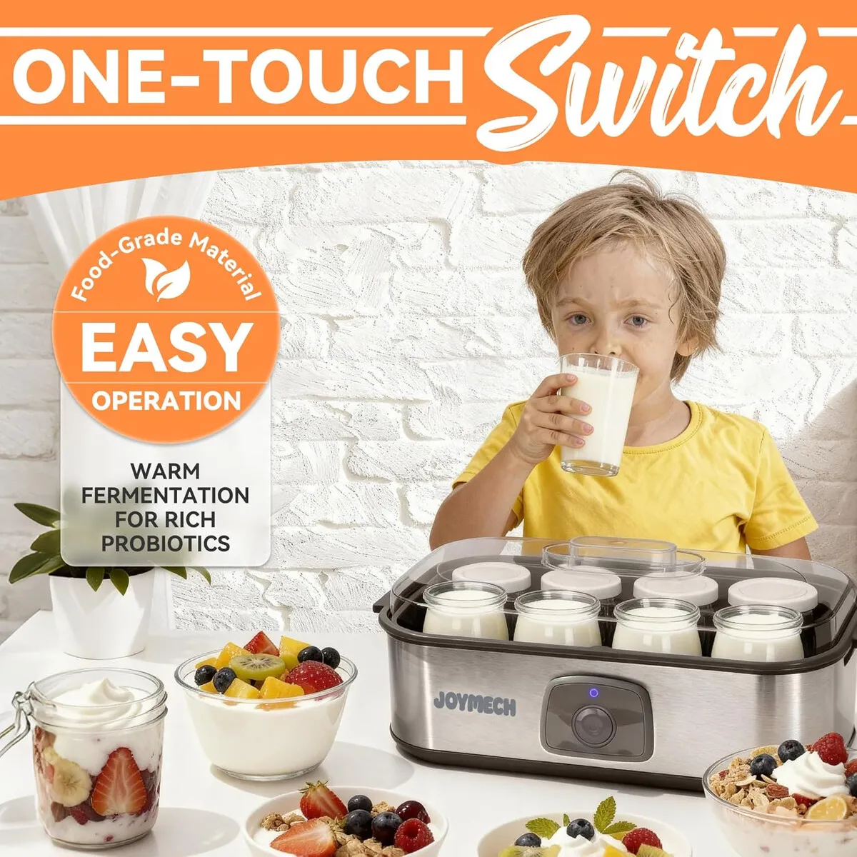 GENERICO - Yogurtera JoyMech 8 Frascos Vidrio Automática Hogar