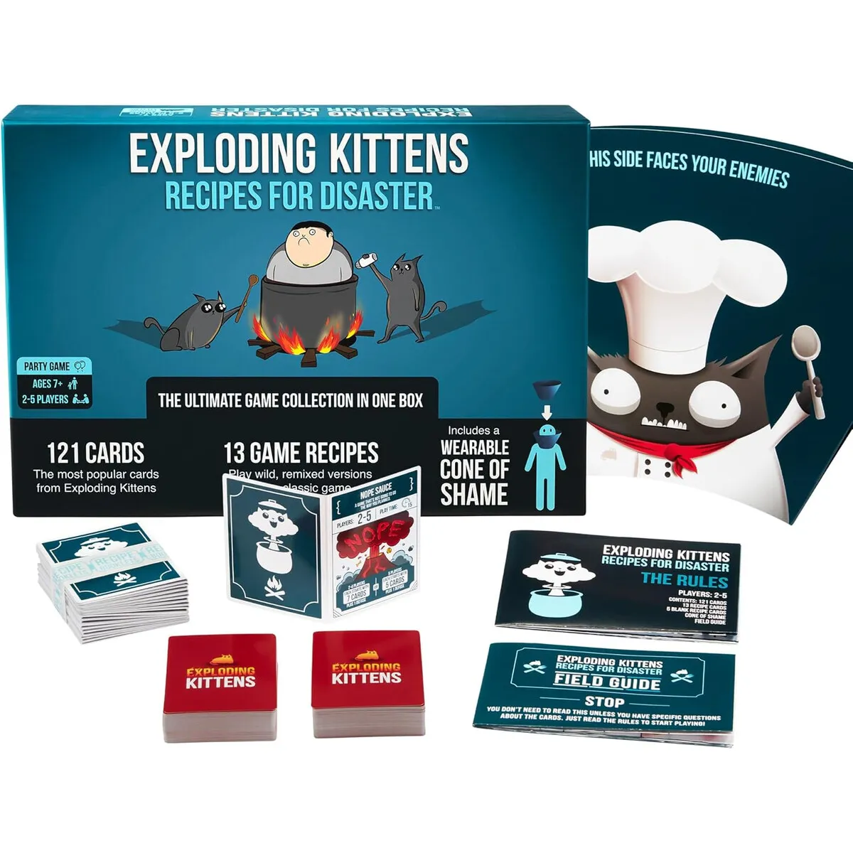 EXPLODING KITTENS - Juego de Cartas Exploding Kittens Recipes for Disaster 25 Jugadores