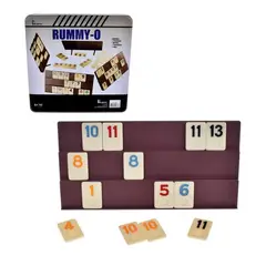 ANSALDO GAMES - Juego de mesa clásico Rummy en caja metálica