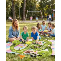 GENERICO - Pista de Carreras Mundo Dinosaurio Flexible 240 Pzs