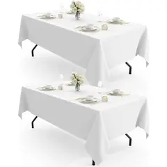 GENERICO - Mantel Pureegg Rectangular 260x152cm Poliéster Blanco Reutilizable