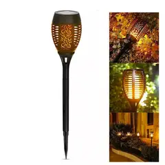 GENERICO - ESTACA LED SOLAR ANTORCHA LÁMPARA 52CM LUZ CÁLIDA