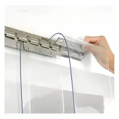 GENERICO - Set Riel Para Cortinas Lama Pvc 90cm Con 6 Ganchos