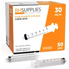 BH - Jeringa Supplies 30ml Luer Lock Estaril Pack 50un