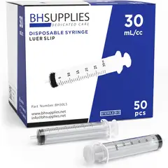 BH - Jeringa Supplies 30ml Luer Slip Estaril Sin Aguja 50un