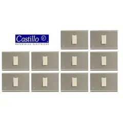 INDUSTRIA CASTILLO LTDA - Pack 10 un. Interruptor Simple Embutido 9/12 INDUSTRIA CASTILLO