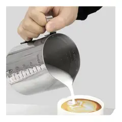 GENERICO - Jarra Espumadora de Leche 550 ml de Acero Inoxidable Medidor Interno Para Café y Latte Art