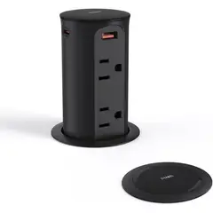 GENERICO - Toma Pop Up Jgstkcity 2.5in 4AC 2USB Escritorio Cubierta