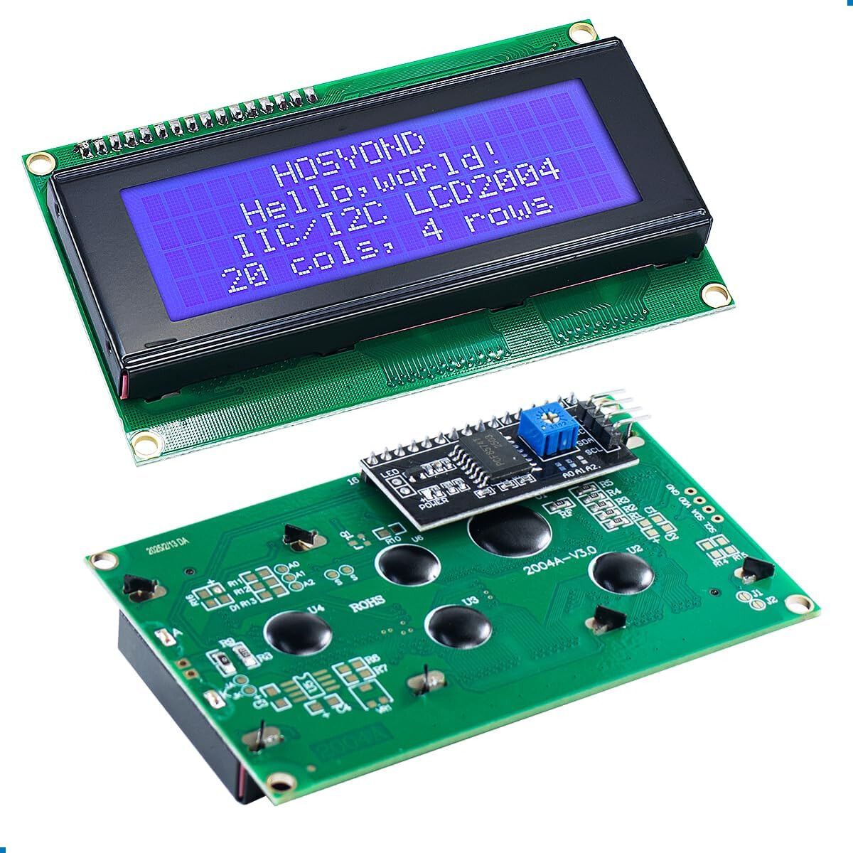 GENERICO - Módulo LCD 20x4 Hosyond I2C 2004 Azul Set 3 Unidades