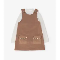 LIMONADA - Vestido niña de cotelé con polera L111322607 beige