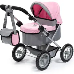 BAYER - Coche para Muñecas Design Trendy Gris Rosado 46cm