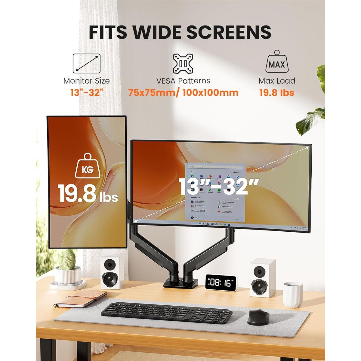 ERGEAR - Brazo Dual ErGear para Monitor 1332 VESA 19.8kg