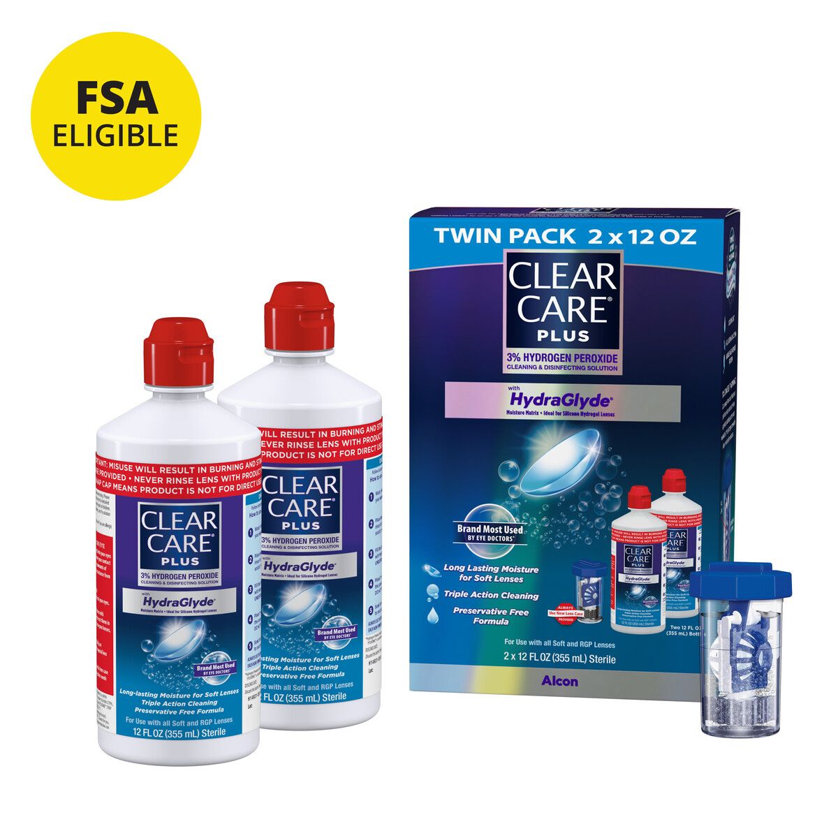 CLEAR - Solución Clear Care Plus Lentes de Contacto 2x355mL Peraxido