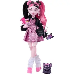 MONSTER HIGH - Muñeca Mattel Draculaura Vestido Rosado Accesorios