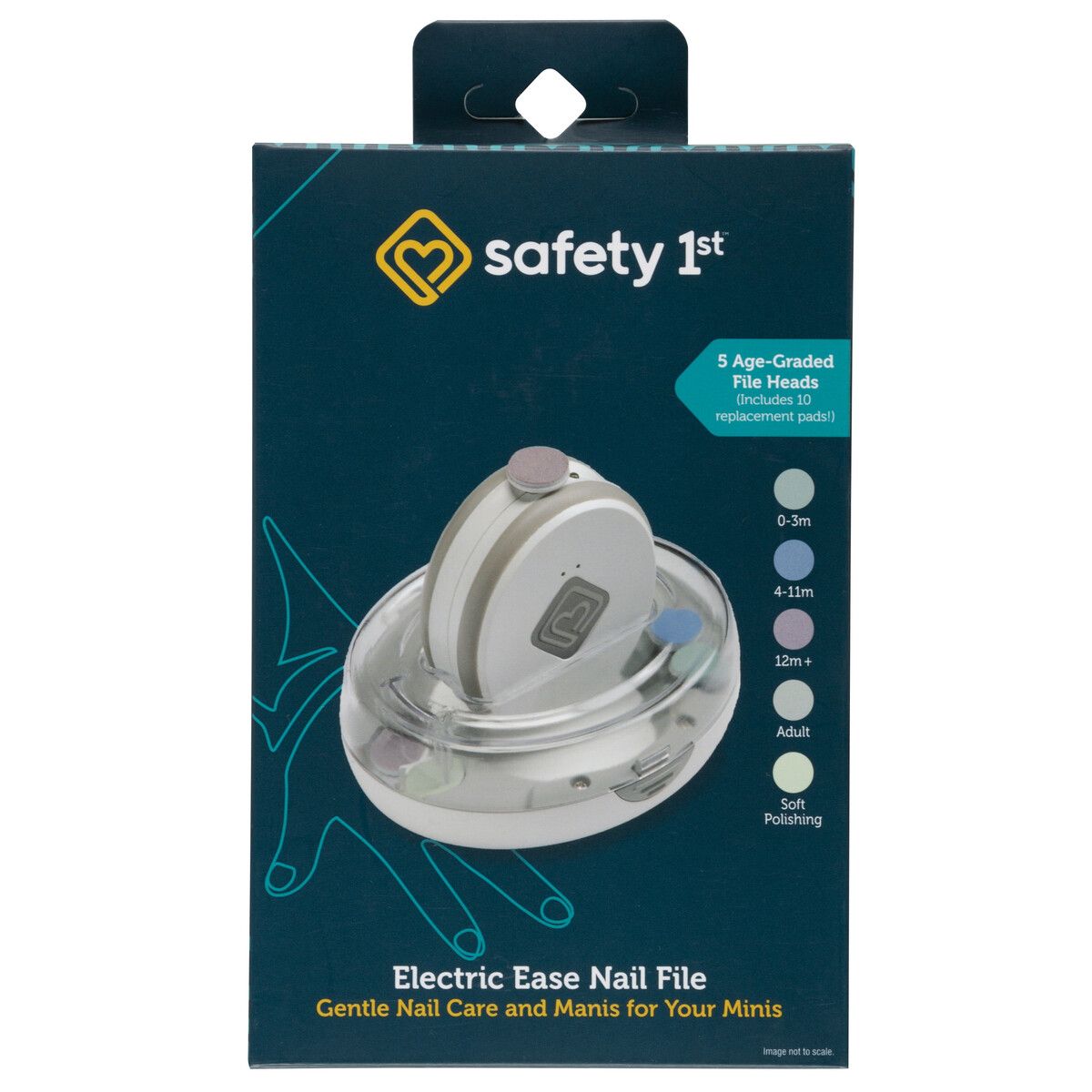 SAFETY 1ST - Lima Eléctrica Uñas Safety 1st Gris 16pzs Grip Cómodo