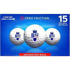 B52 - Pelotas Golf Zero Friction Distance 15 Unidades Blancas 2 Capas