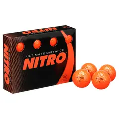 NITRO - Pelotas Golf Ultimate Distance Naranja 12 Unidades