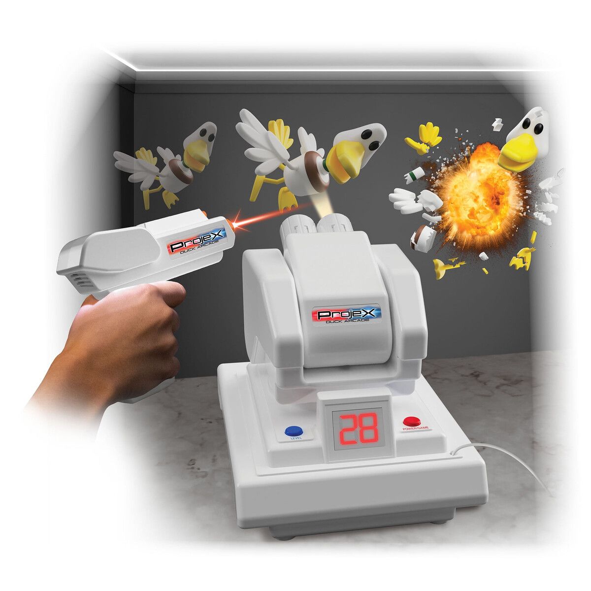 GENERICO - Juego Projex Duck Arcade Proyector 3 Juegos Modelo 52718