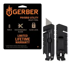GERBER - Multiherramienta Prybrid Utility Acero Inoxidable Negra 8 en 1