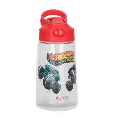 UMA - Botella Agua Niños Hot Wheels Monster Truck 420ml con Bombilla