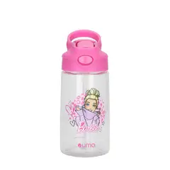 UMA - Botella Agua Niños Barbie Love 420ml con Bombilla