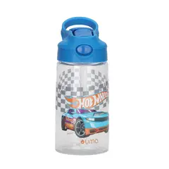 UMA - Botella Agua Niños Hot Wheels Race 420ml con Bombilla