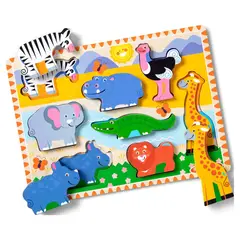 MELISSA & DOUG - Rompecabezas de Madera Melissa Doug Safari 8 Piezas