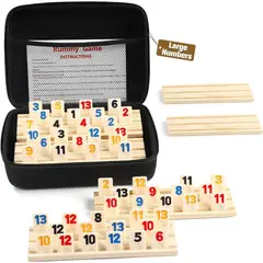 CUBE - Juego Rummy 160 Fichas 6 Atriles Madera