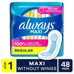 ALWAYS - Protector Femenino Maxi Talla 1 Absorción Regular Sin Alas