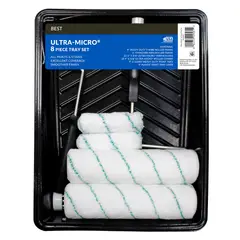 PREMIER - Kit de Rodillos para Pintura UltraMicro 8 Piezas con Bandeja