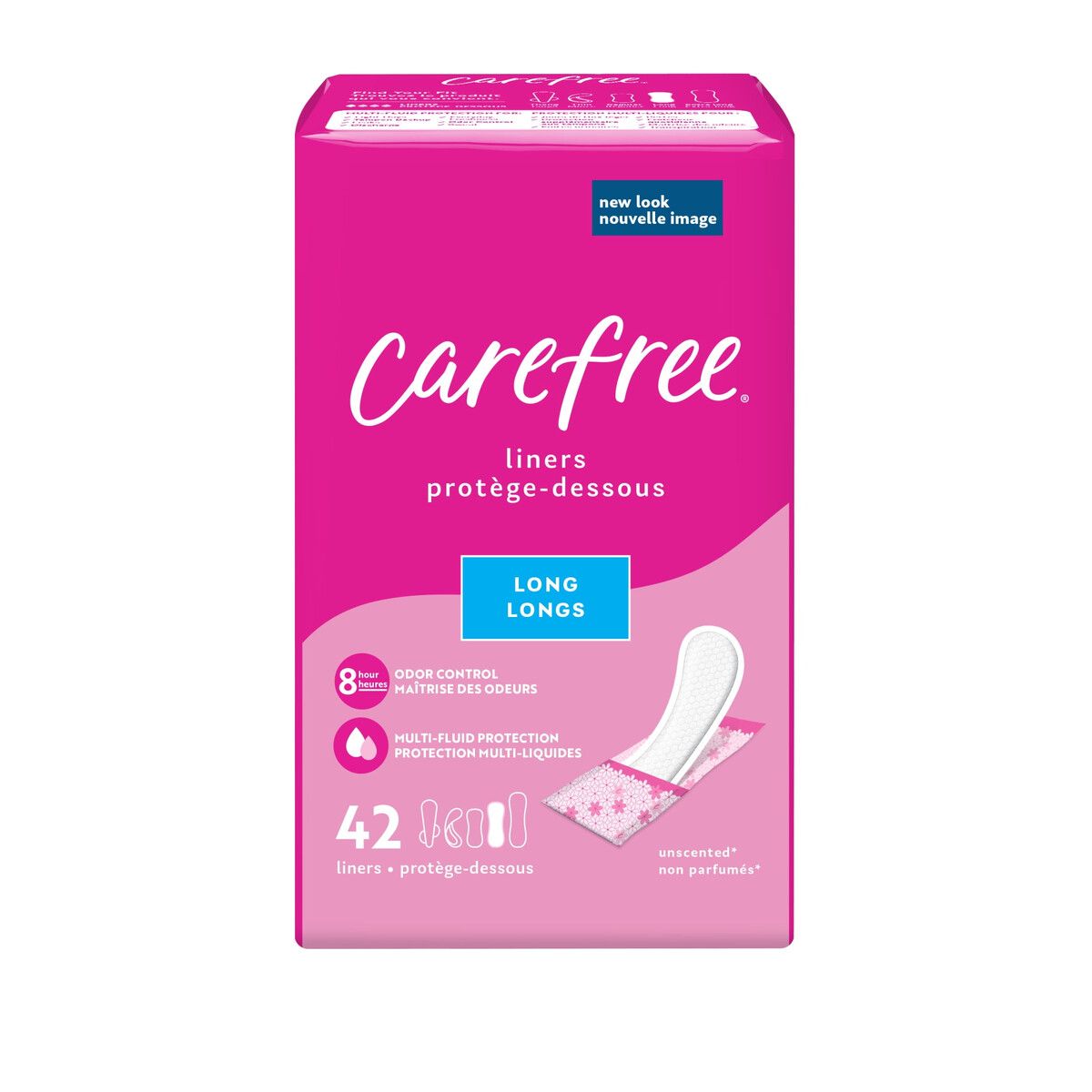 CAREFREE - Protectores Diarios Carefree Largos Sin Aroma 42 Unidades