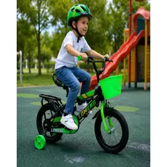 MYLHOGAR - Bicicleta Infantil Aro 14 con Ruedas de Entrenamiento y Canasto