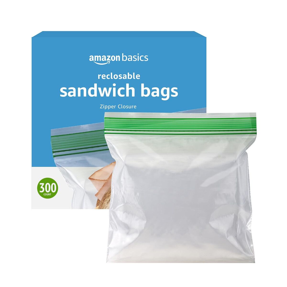AMAZON BASICS - Bolsas Resellables Amazon Basics para Saandwich 300 Unidades
